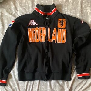 Kappa Black and Orange Varsity Bomber Jacket
